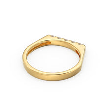 Load image into Gallery viewer, Pinky Ring / 14k Solid Gold Rectangular Diamond Signet Ring / Gold Ring / Chevalier Ring / Women Pinky Ring in Rose Gold and White Gold