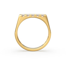 Load image into Gallery viewer, Pinky Ring / 14k Solid Gold Rectangular Diamond Signet Ring / Gold Ring / Chevalier Ring / Women Pinky Ring in Rose Gold and White Gold