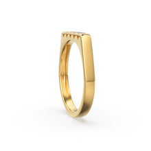 Load image into Gallery viewer, Pinky Ring / 14k Solid Gold Rectangular Diamond Signet Ring / Gold Ring / Chevalier Ring / Women Pinky Ring in Rose Gold and White Gold