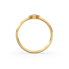 Load image into Gallery viewer, Diamond Ring / 14k Gold Baguette Diamond Flower Ring / Minimalist Promise Ring / Birthday Gift For Her / Rose Gold / White Gold