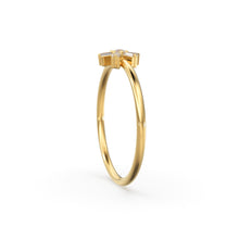 Load image into Gallery viewer, Diamond Ring / 14k Gold Baguette Diamond Flower Ring / Minimalist Promise Ring / Birthday Gift For Her / Rose Gold / White Gold