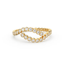 Load image into Gallery viewer, Diamond Eternity Ring, 14k Wedding Band for Her, Eternity Ring, Thin Diamond Band, Bezel Setting Eternity Band, Bypass Bezel Eternity Ring