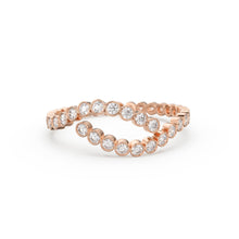 Load image into Gallery viewer, Diamond Eternity Ring, 14k Wedding Band for Her, Eternity Ring, Thin Diamond Band, Bezel Setting Eternity Band, Bypass Bezel Eternity Ring