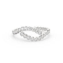 Load image into Gallery viewer, Diamond Eternity Ring, 14k Wedding Band for Her, Eternity Ring, Thin Diamond Band, Bezel Setting Eternity Band, Bypass Bezel Eternity Ring