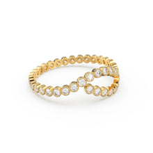 Load image into Gallery viewer, Diamond Eternity Ring, 14k Wedding Band for Her, Eternity Ring, Thin Diamond Band, Bezel Setting Eternity Band, Bypass Bezel Eternity Ring