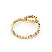 Load image into Gallery viewer, Diamond Eternity Ring, 14k Wedding Band for Her, Eternity Ring, Thin Diamond Band, Bezel Setting Eternity Band, Bypass Bezel Eternity Ring