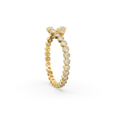 Load image into Gallery viewer, Diamond Eternity Ring, 14k Wedding Band for Her, Eternity Ring, Thin Diamond Band, Bezel Setting Eternity Band, Bypass Bezel Eternity Ring