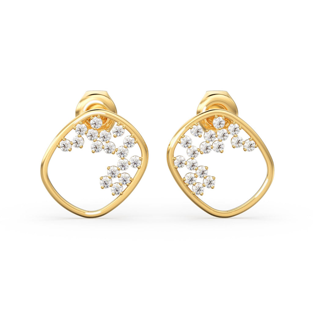 Diamond Cluster Earrings/ Diamond Earrings in 14k Solid Gold / Designer Diamond Earrings/ Stud Earrings/ Statement Diamond Studs / Gift