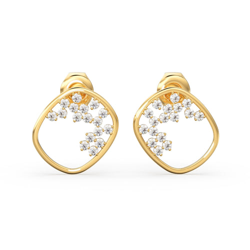 Diamond Cluster Earrings/ Diamond Earrings in 14k Solid Gold / Designer Diamond Earrings/ Stud Earrings/ Statement Diamond Studs / Gift