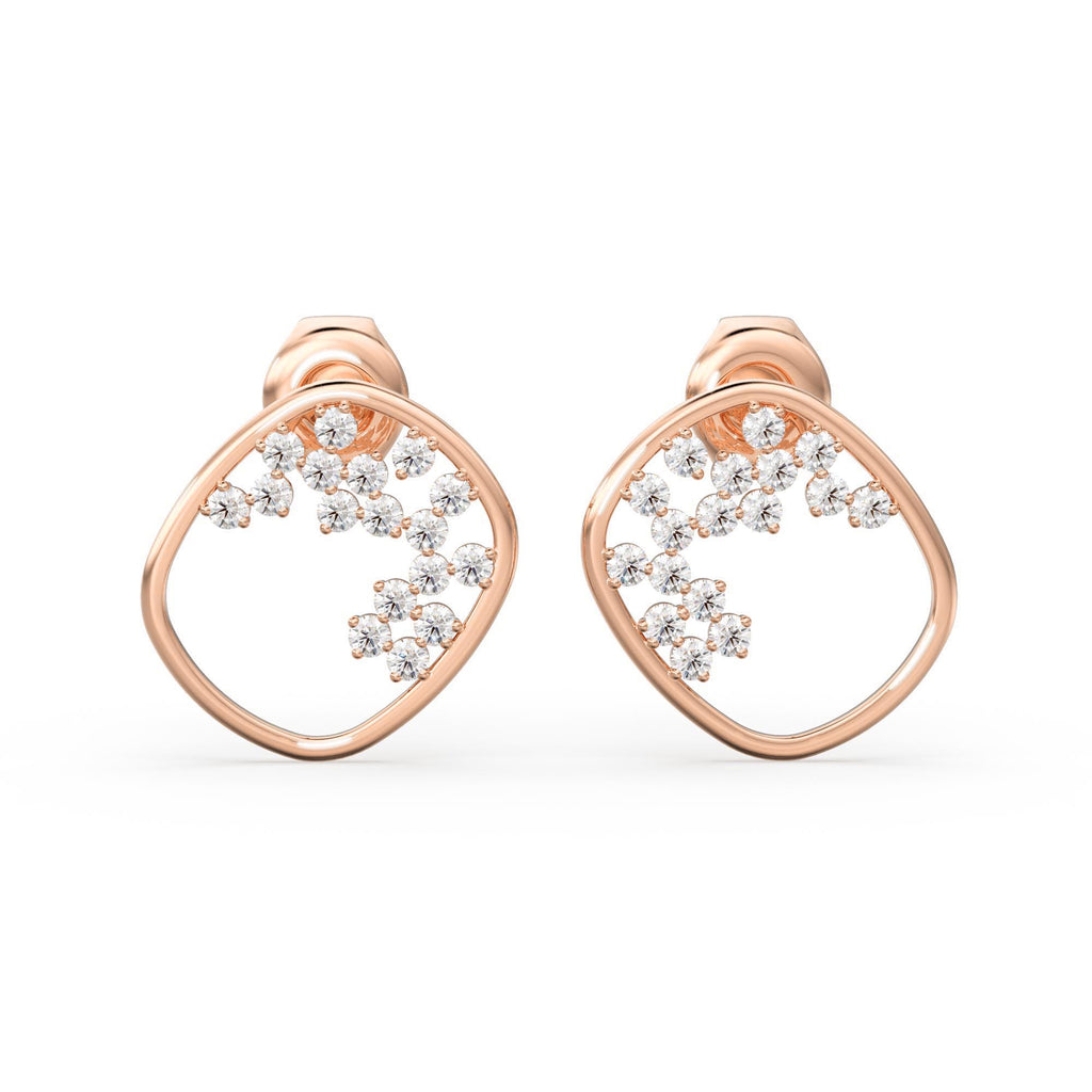 Diamond Cluster Earrings/ Diamond Earrings in 14k Solid Gold / Designer Diamond Earrings/ Stud Earrings/ Statement Diamond Studs / Gift