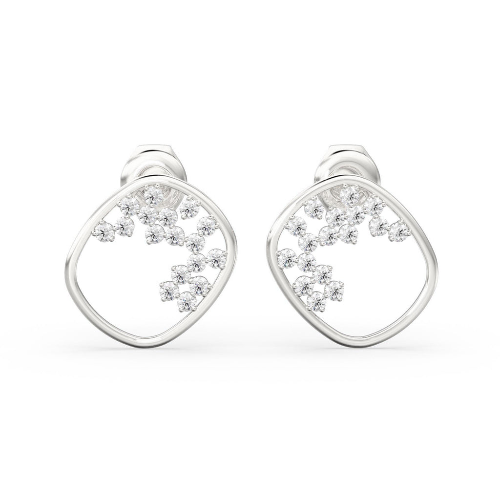 Diamond Cluster Earrings/ Diamond Earrings in 14k Solid Gold / Designer Diamond Earrings/ Stud Earrings/ Statement Diamond Studs / Gift