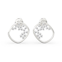 Load image into Gallery viewer, Diamond Cluster Earrings/ Diamond Earrings in 14k Solid Gold / Designer Diamond Earrings/ Stud Earrings/ Statement Diamond Studs / Gift