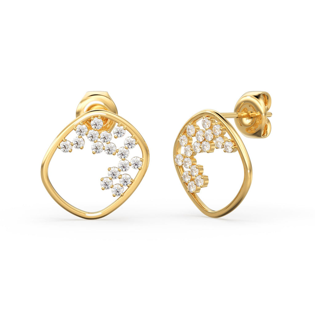 Diamond Cluster Earrings/ Diamond Earrings in 14k Solid Gold / Designer Diamond Earrings/ Stud Earrings/ Statement Diamond Studs / Gift