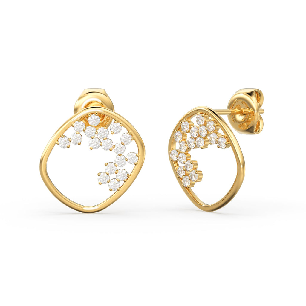 Diamond Cluster Earrings/ Diamond Earrings in 14k Solid Gold / Designer Diamond Earrings/ Stud Earrings/ Statement Diamond Studs / Gift