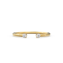 Load image into Gallery viewer, Dual Birthstone Ring / Open Diamond Ring / Two Birthstone Ring / Promise Ring / His and Hers Promise Ring / Birthday gift for her / Stacking