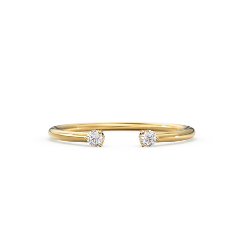 Dual Birthstone Ring / Open Diamond Ring / Two Birthstone Ring / Promise Ring / His and Hers Promise Ring / Birthday gift for her / Stacking