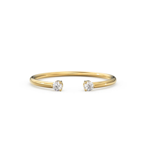 Dual Birthstone Ring / Open Diamond Ring / Two Birthstone Ring / Promise Ring / His and Hers Promise Ring / Birthday gift for her / Stacking