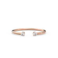 Load image into Gallery viewer, Dual Birthstone Ring / Open Diamond Ring / Two Birthstone Ring / Promise Ring / His and Hers Promise Ring / Birthday gift for her / Stacking