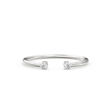 Load image into Gallery viewer, Dual Birthstone Ring / Open Diamond Ring / Two Birthstone Ring / Promise Ring / His and Hers Promise Ring / Birthday gift for her / Stacking