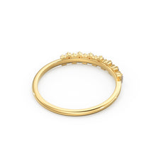 Load image into Gallery viewer, Baguette Ring / 14k Gold Stacking Diamond Womens Wedding Ring / Half Eternity Diamond Ring / Petite Stackable Ring / Channel Set Dainty Ring