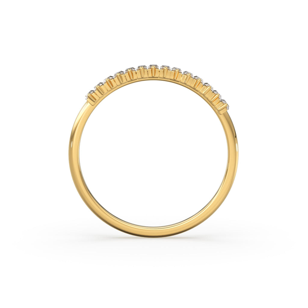 Baguette Ring / 14k Gold Stacking Diamond Womens Wedding Ring / Half Eternity Diamond Ring / Petite Stackable Ring / Channel Set Dainty Ring