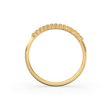 Load image into Gallery viewer, Baguette Ring / 14k Gold Stacking Diamond Womens Wedding Ring / Half Eternity Diamond Ring / Petite Stackable Ring / Channel Set Dainty Ring