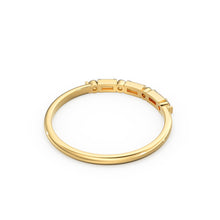 Load image into Gallery viewer, Alternating Baguette Round Diamond Wedding Ring / Baguette Ring / 14k Stacking  Ring / Half Eternity Diamond Ring / Petite Stackable Ring