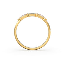 Load image into Gallery viewer, Alternating Baguette Round Diamond Wedding Ring / Baguette Ring / 14k Stacking  Ring / Half Eternity Diamond Ring / Petite Stackable Ring
