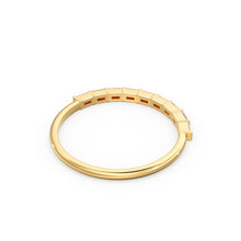 Load image into Gallery viewer, Baguette Wedding Band / 14k Gold 7 Stone Baguette Diamond Womens Wedding Ring / Minimalist Design Ring / Half Eternity Ring / Stackable Ring