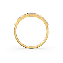 Load image into Gallery viewer, Baguette Wedding Band / 14k Gold 7 Stone Baguette Diamond Womens Wedding Ring / Minimalist Design Ring / Half Eternity Ring / Stackable Ring