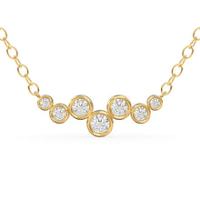 Load image into Gallery viewer, Diamond Necklace / 14k Gold Necklace / Floating Diamonds Necklace / Diamond Bubble Pendant / Birthday Gift for Her / Bezel Diamond Necklace