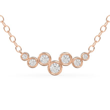 Load image into Gallery viewer, Diamond Necklace / 14k Gold Necklace / Floating Diamonds Necklace / Diamond Bubble Pendant / Birthday Gift for Her / Bezel Diamond Necklace