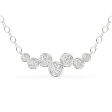 Load image into Gallery viewer, Diamond Necklace / 14k Gold Necklace / Floating Diamonds Necklace / Diamond Bubble Pendant / Birthday Gift for Her / Bezel Diamond Necklace