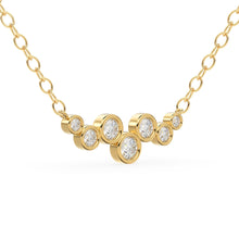 Load image into Gallery viewer, Diamond Necklace / 14k Gold Necklace / Floating Diamonds Necklace / Diamond Bubble Pendant / Birthday Gift for Her / Bezel Diamond Necklace