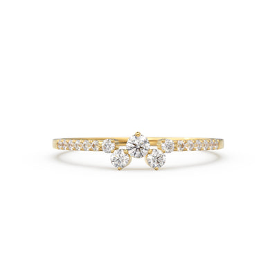 Diamond Ring / 14k Gold Diamond Cluster Ring / Diamond Stackable Ring / Bridal Jewelry / Diamond Wedding Band / Minimalist Jewelry / Gift