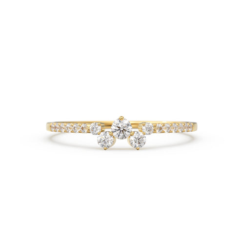 Diamond Ring / 14k Gold Diamond Cluster Ring / Diamond Stackable Ring / Bridal Jewelry / Diamond Wedding Band / Minimalist Jewelry / Gift