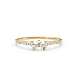 Diamond Ring / 14k Gold Diamond Cluster Ring / Diamond Stackable Ring / Bridal Jewelry / Diamond Wedding Band / Minimalist Jewelry / Gift