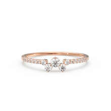 Load image into Gallery viewer, Diamond Ring / 14k Gold Diamond Cluster Ring / Diamond Stackable Ring / Bridal Jewelry / Diamond Wedding Band / Minimalist Jewelry / Gift