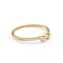 Load image into Gallery viewer, Diamond Ring / 14k Gold Diamond Cluster Ring / Diamond Stackable Ring / Bridal Jewelry / Diamond Wedding Band / Minimalist Jewelry / Gift