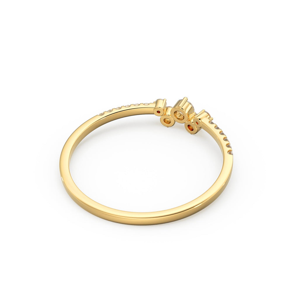Diamond Ring / 14k Gold Diamond Cluster Ring / Diamond Stackable Ring / Bridal Jewelry / Diamond Wedding Band / Minimalist Jewelry / Gift