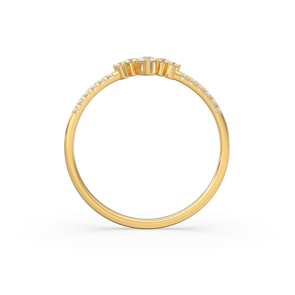 Diamond Ring / 14k Gold Diamond Cluster Ring / Diamond Stackable Ring / Bridal Jewelry / Diamond Wedding Band / Minimalist Jewelry / Gift