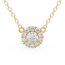 Load image into Gallery viewer, Cluster Diamond Pendant / 14k Gold Round Diamond Cluster Necklace / Diamond Necklace for Women / Gift for Her / Diamond accent / Layering
