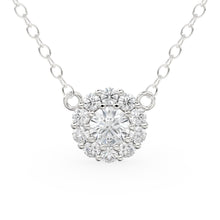 Load image into Gallery viewer, Cluster Diamond Pendant / 14k Gold Round Diamond Cluster Necklace / Diamond Necklace for Women / Gift for Her / Diamond accent / Layering