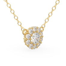 Load image into Gallery viewer, Cluster Diamond Pendant / 14k Gold Round Diamond Cluster Necklace / Diamond Necklace for Women / Gift for Her / Diamond accent / Layering