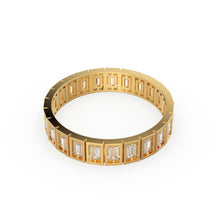 Load image into Gallery viewer, Inlay Full Eternity Ring / Baguette Diamond Full Eternity Diamond Ring for Women in 14k Gold / Prong Setting Baguette Diamond Wedding Ring