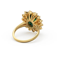 Load image into Gallery viewer, 8.1 CTW Genuine Green Emerald Engagement Ring in 14k Gold / Emerald Diamond Ring Available in Gold Rose Gold White Gold / Gemstone Ring