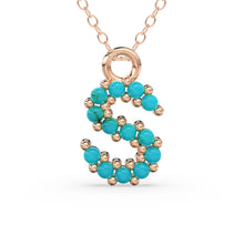 Load image into Gallery viewer, Turquoise Jewelry / Turquoise Necklace / Turquoise Initial Necklace in 14k Gold / Personalized Jewelry / Name Necklace / Letter Necklace
