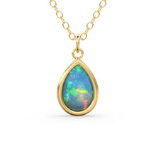 Load image into Gallery viewer, Opal 14k Gold Necklace / Teardrop Opal Necklace / Small Opal Necklace / Opal Jewelry / Dainty Necklace / Minimalist Jewelry / Gift for her
