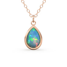 Load image into Gallery viewer, Opal 14k Gold Necklace / Teardrop Opal Necklace / Small Opal Necklace / Opal Jewelry / Dainty Necklace / Minimalist Jewelry / Gift for her