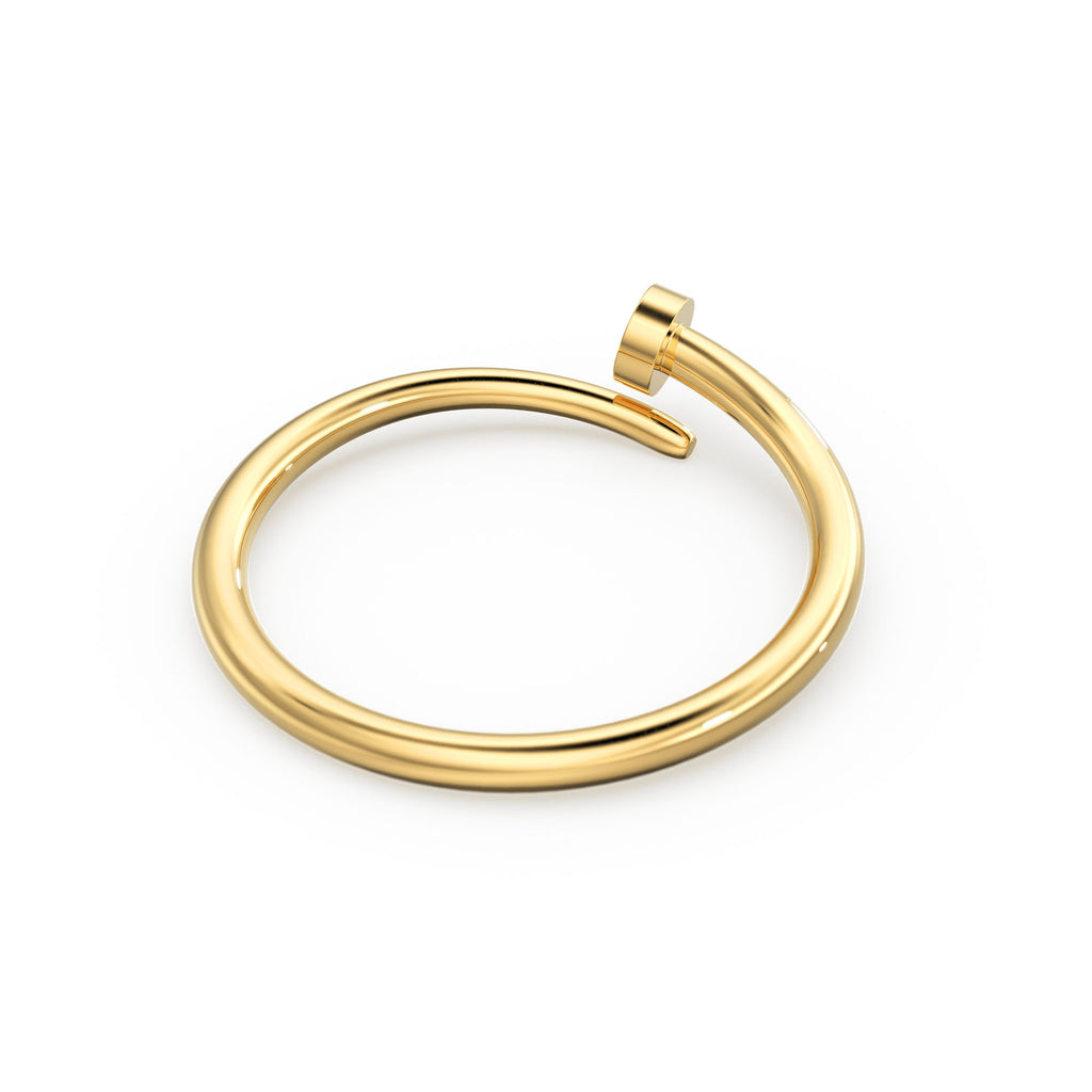 Spiral Nail Ring / 14k Gold Spiral Nail Screw Minimalist Ring / Open Nail Ring / Promise Best Friends Ring / Construction Rose Gold Ring